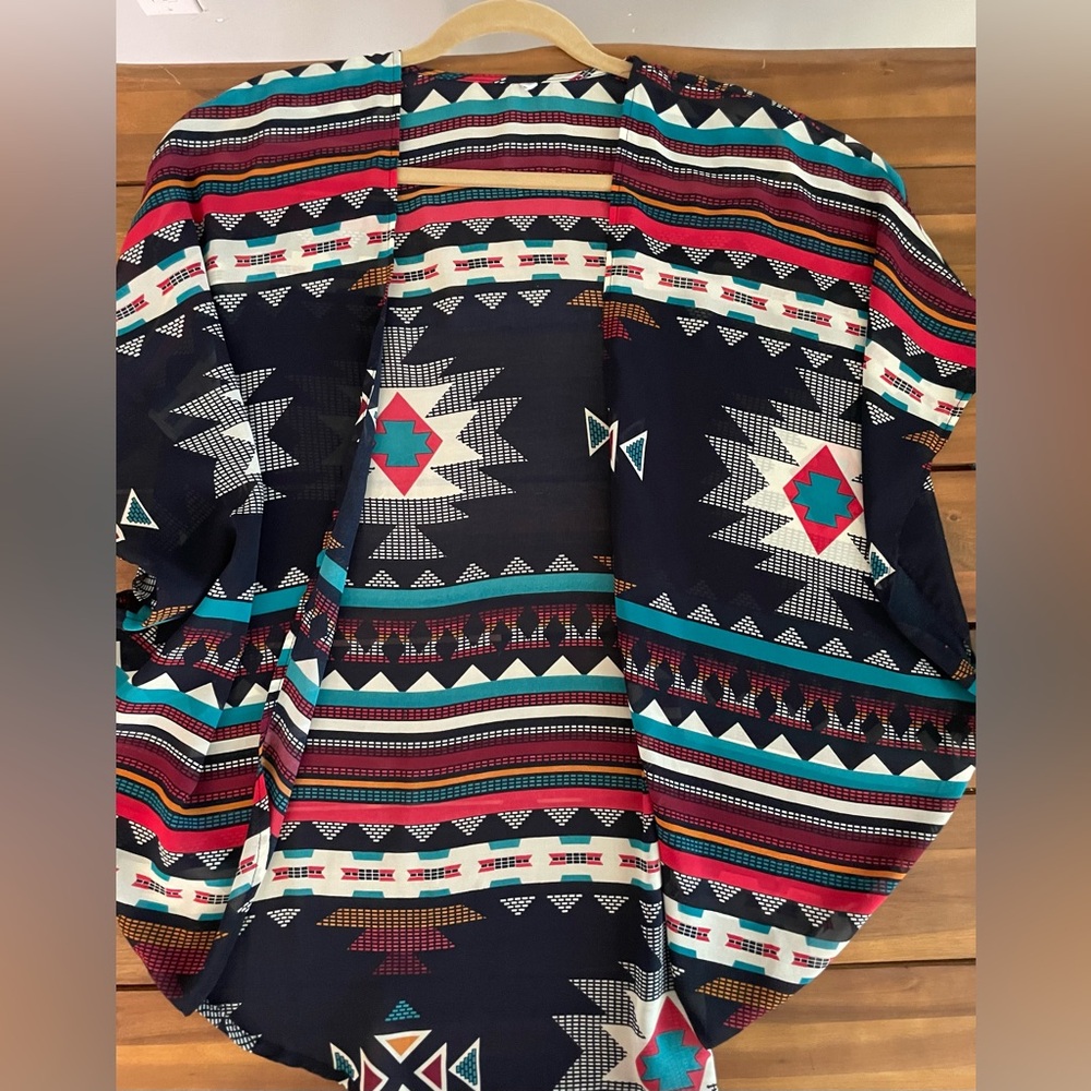 Aztec boho short kimono